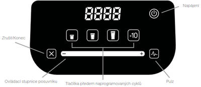 Mixér BlendTec CHEF 775F, rozhraní Mixér BlendTec CHEF 775F, rozhraní