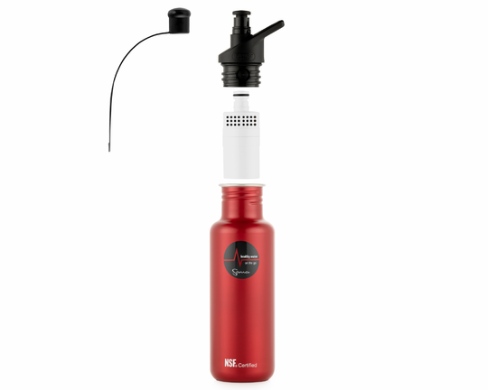 cestovní filtrační láhev Sana 600 ml červená