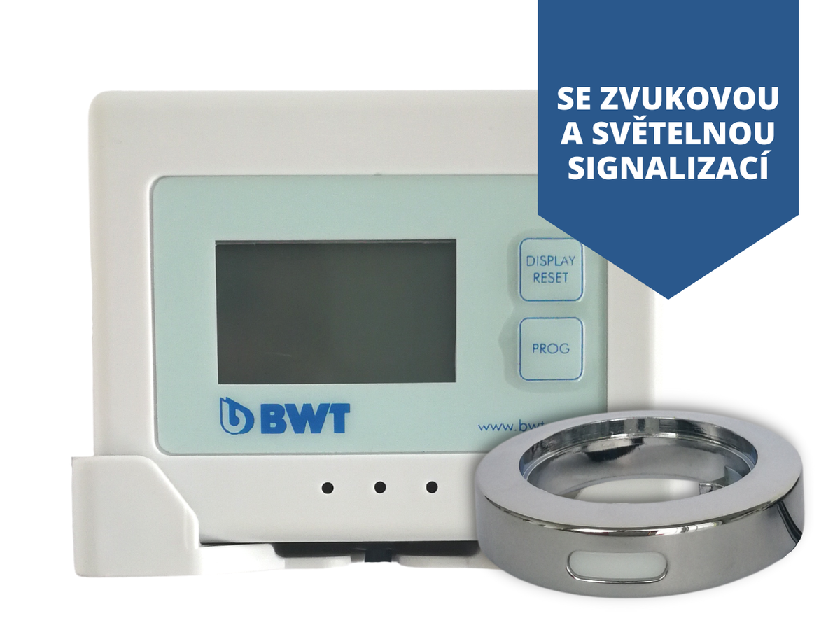 digitální průtokoměr s indikací kapacity filtru (zvuková a světelná signalizace)