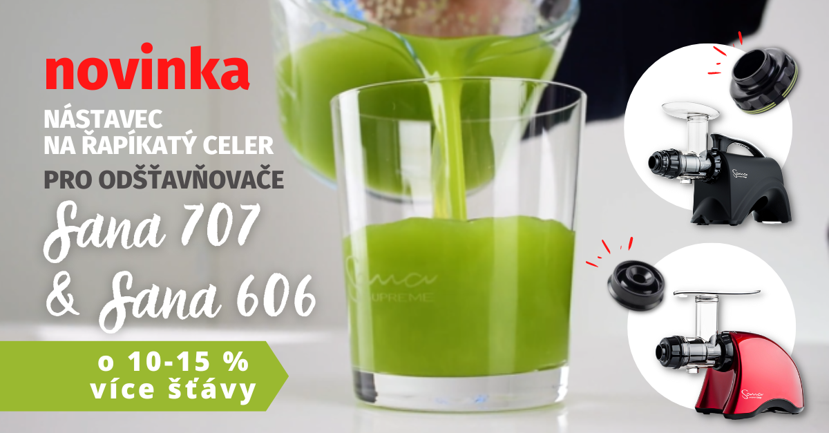 Nástavce pro odšťavňovače Sana: Více šťávy z řapíkatého celeru