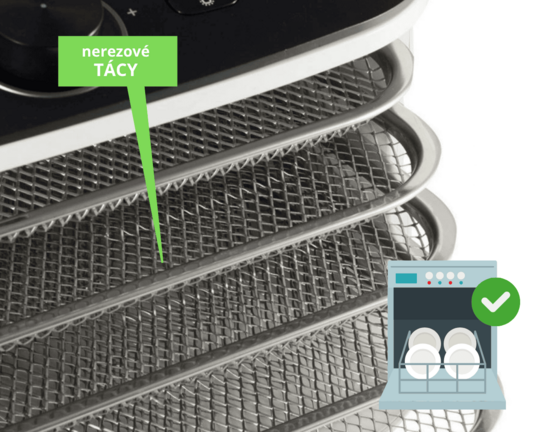 infračervená sušička Yden CI IR D5 | hluboké nerezové tácy vhodné do myčky