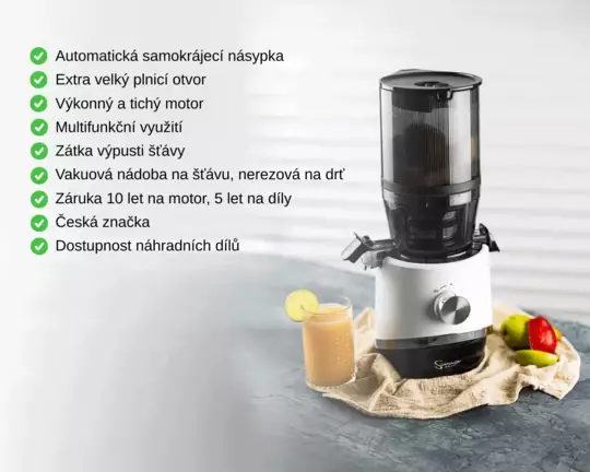 Proč odšťavňovač Sana 878 bílá?