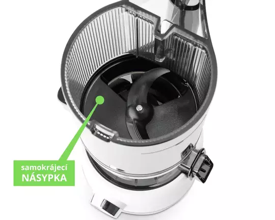 automatická samokrájecí násypka odšťavňovače Sana 878 bílá