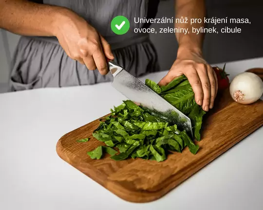 krájení s šéfkuchařským nožem Sana