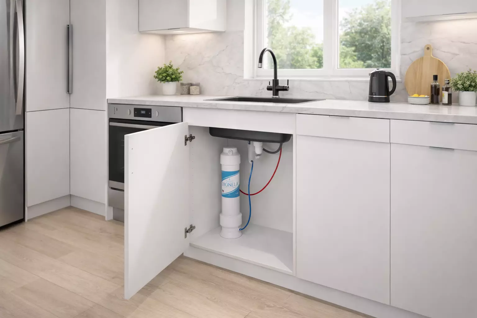 vodní filtr Dionela FAM1 pod dřezem