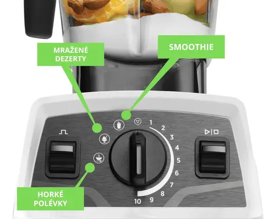 Tři přednastavené programy mixéru Vitamix E520